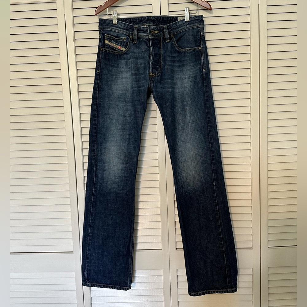 Diesel Straight-Leg Jeans in Dark Blue Wash
